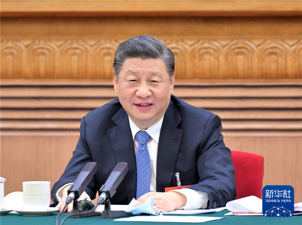 3月5日，中共中央总书记、国家主席、中央军委主席习近平参加十三届全国人大五次会议内蒙古代表团的审议。
